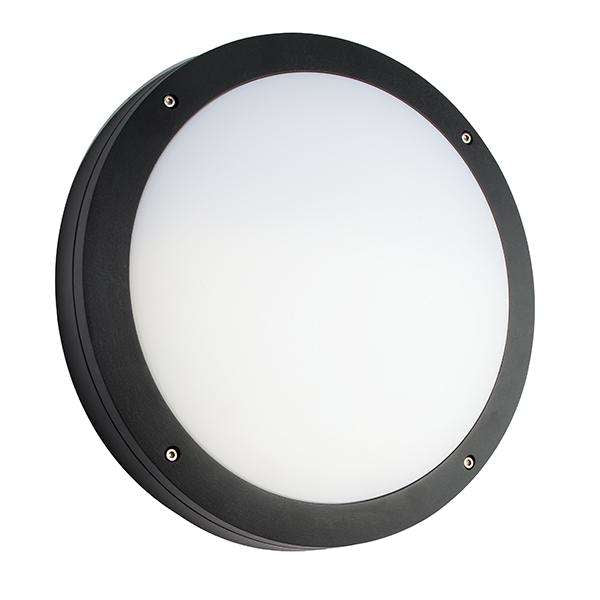 Armstrong Lighting:LUIK BLACK PLAIN BULKHEAD CASING IP65
