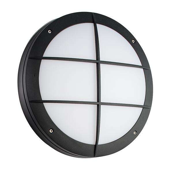 Armstrong Lighting:LUIK BLACK GRILL BULKHEAD CASING IP65