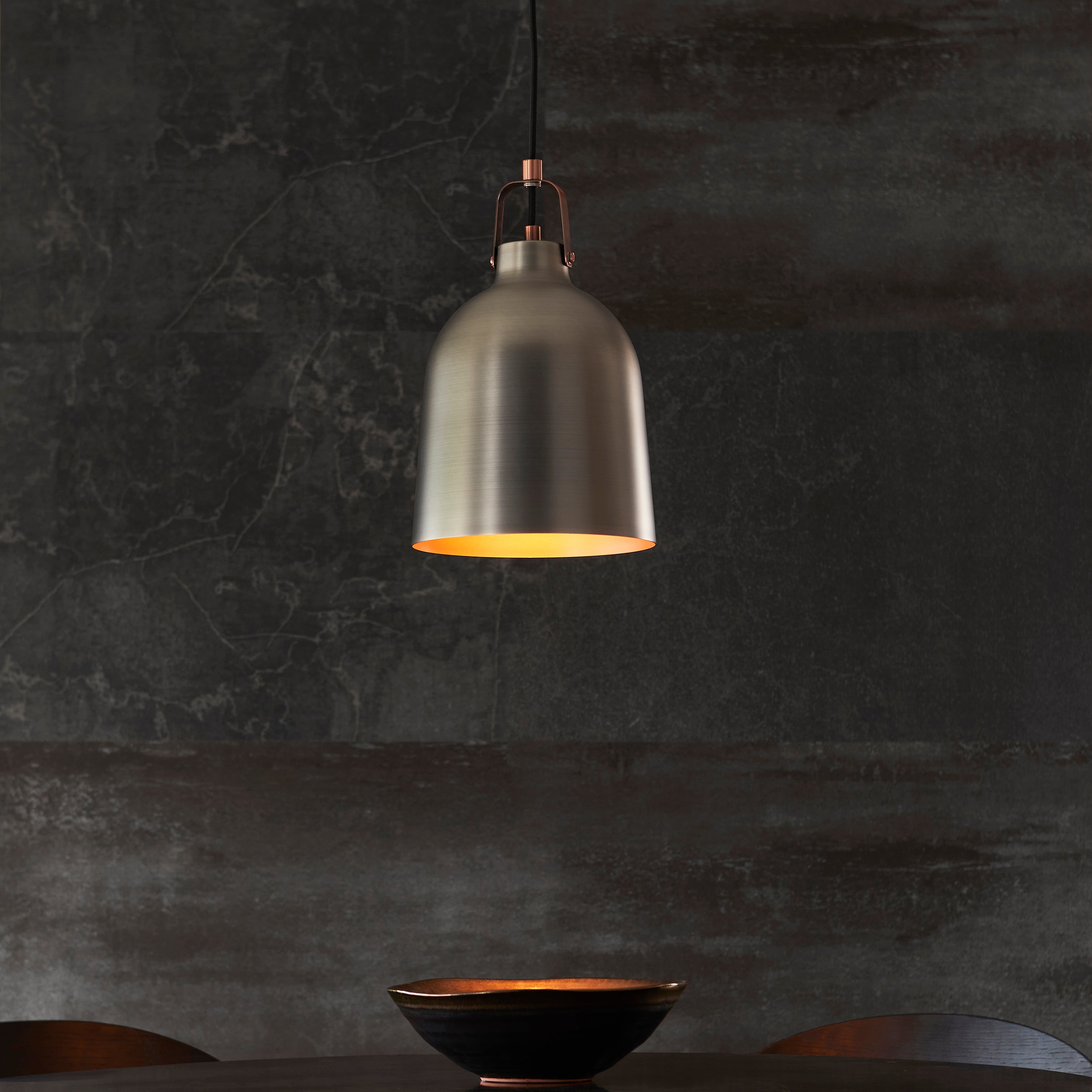 Lazenby Industrial Style Aged Pewter Pendant Light