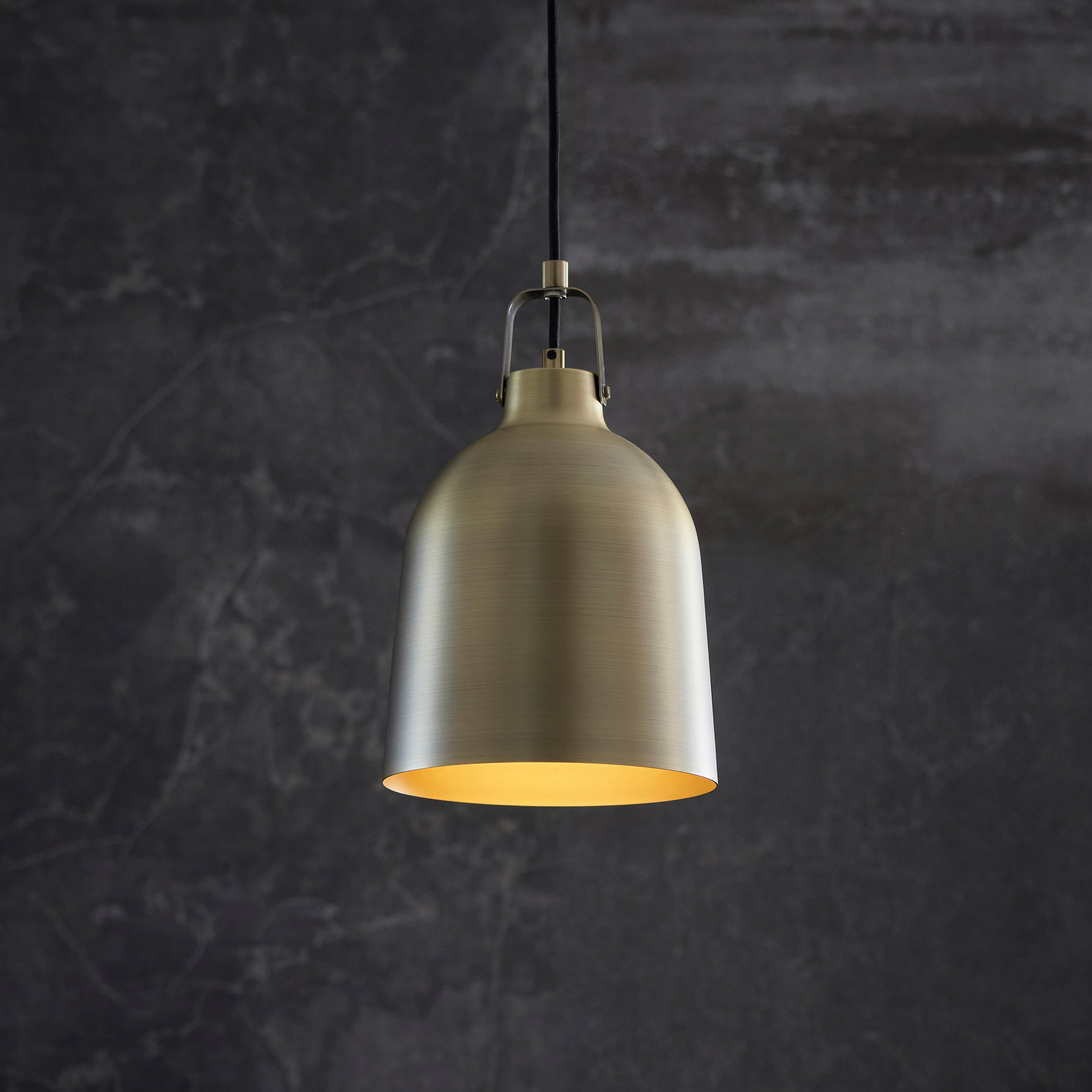 Lazenby Industrial Style Dark Antique Brass Pendant Light