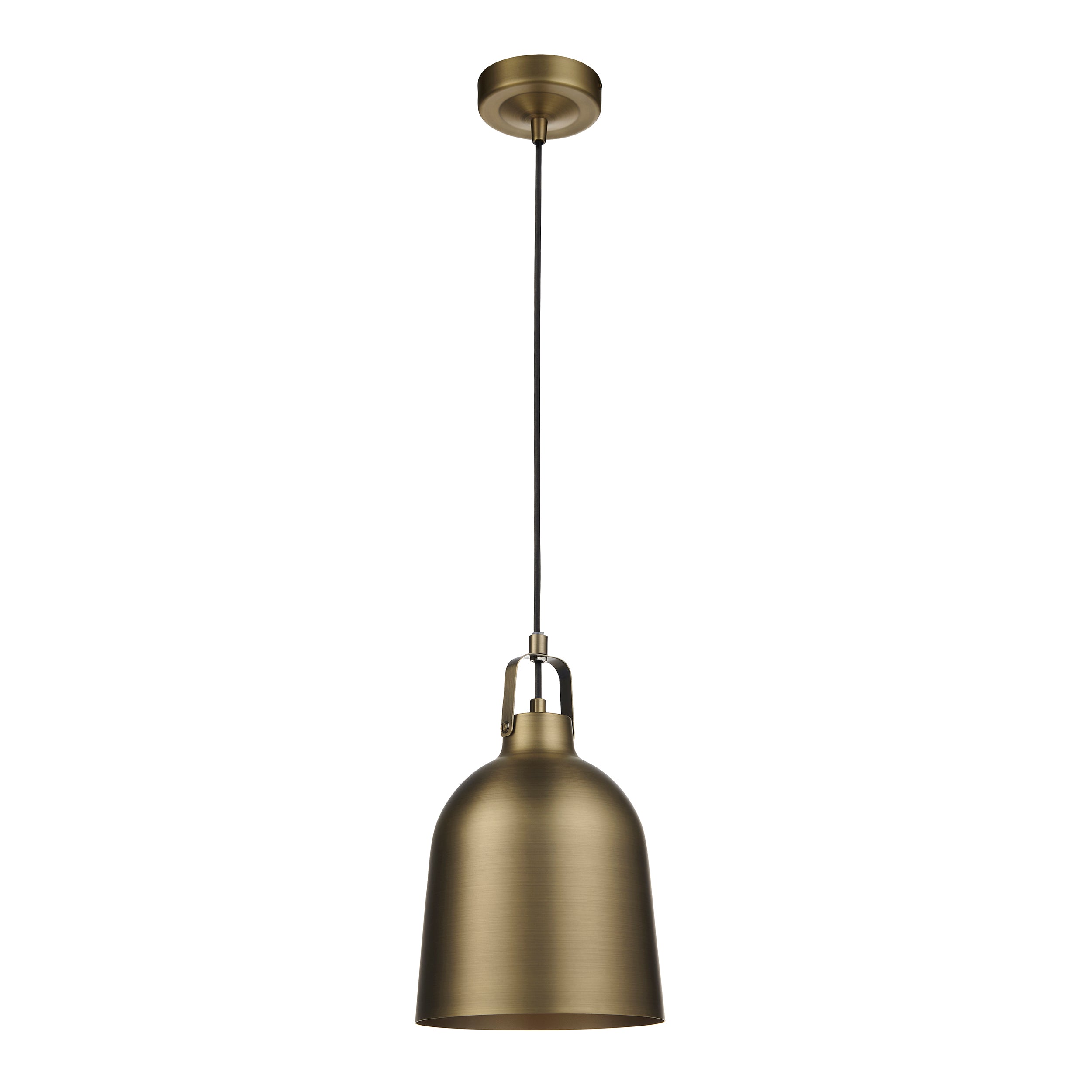 Lazenby Industrial Style Dark Antique Brass Pendant Light