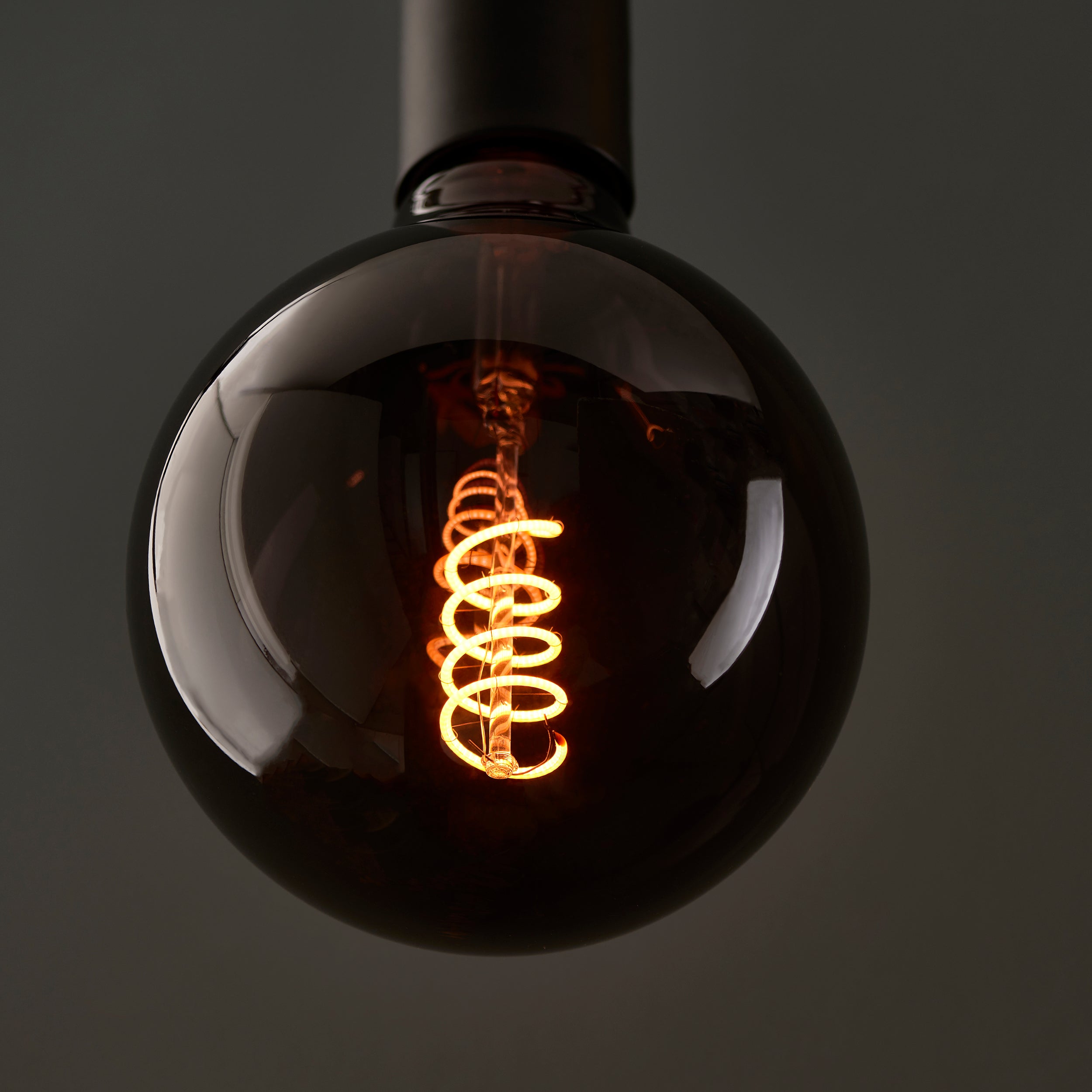 Spiral LED Bulb. Smoked Glass. 125mm