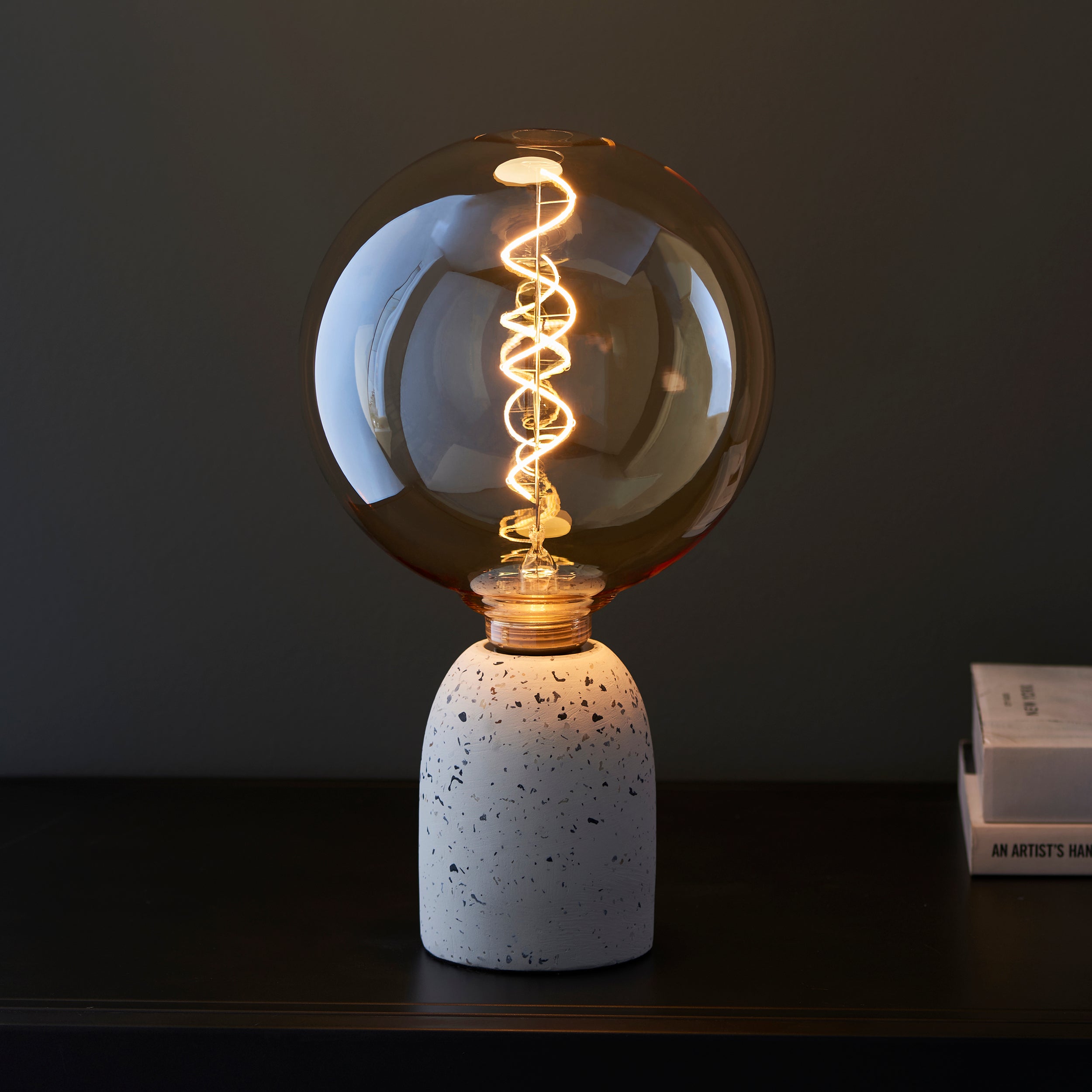 Spiral LED Bulb. Amber Glass. 200mm