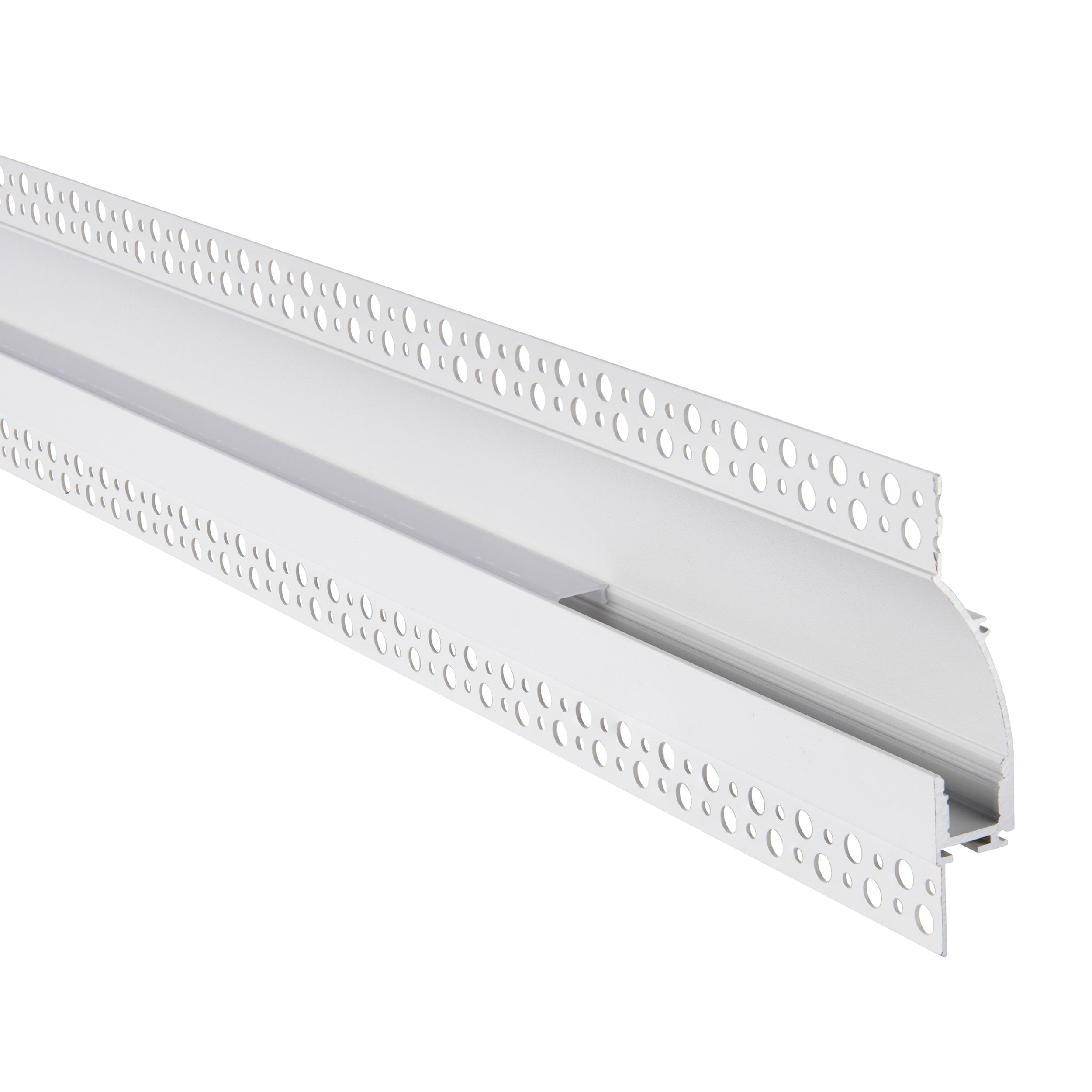 Rigel Wall Flange Plaster-In 2M Aluminium Profile/Extrusion White