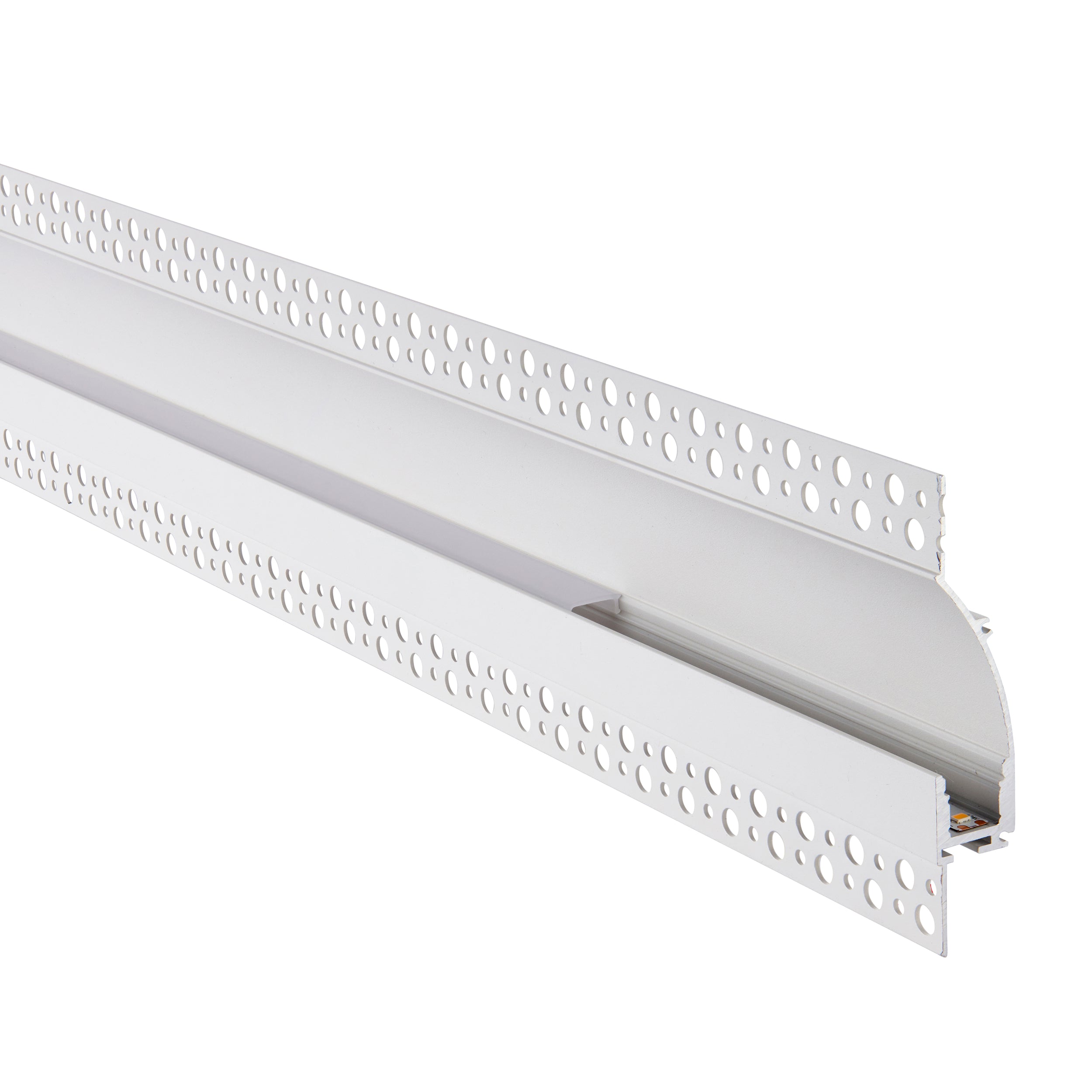 Rigel Wall Flange Plaster-In 2M Aluminium Profile/Extrusion White