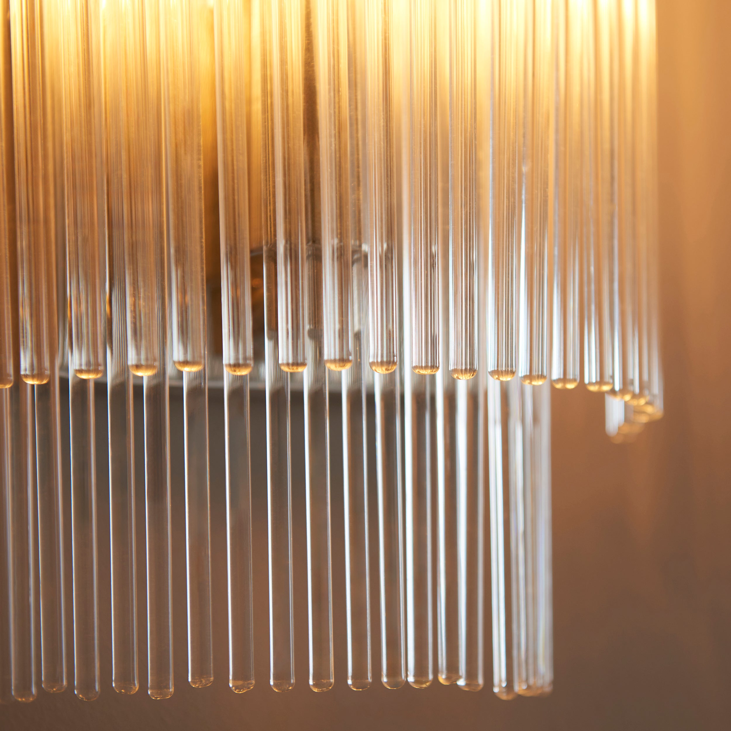 Marietta Polished Nickel & Glass Rods Wall Light