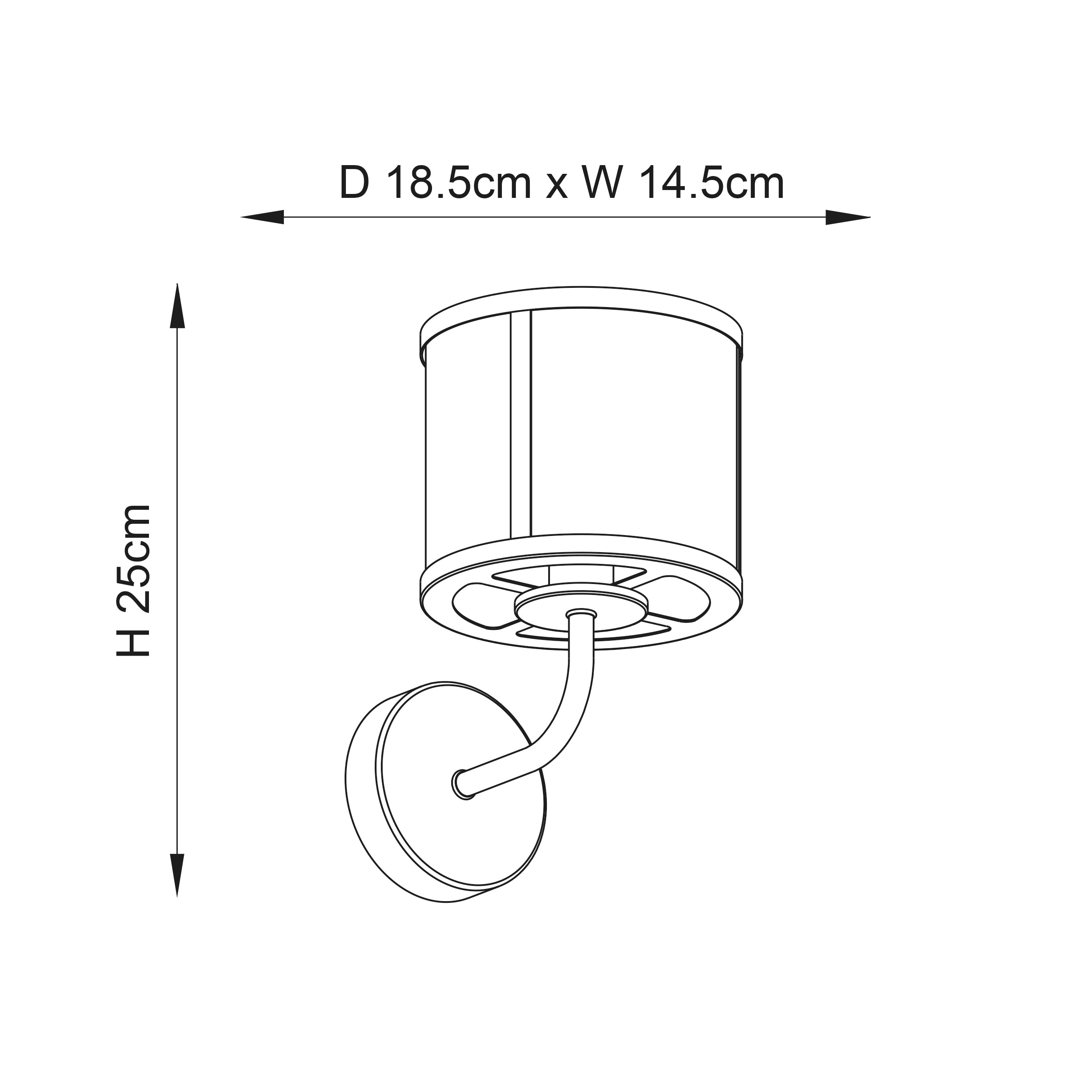 Hopton Simple Matt Black and Glass Wall Light