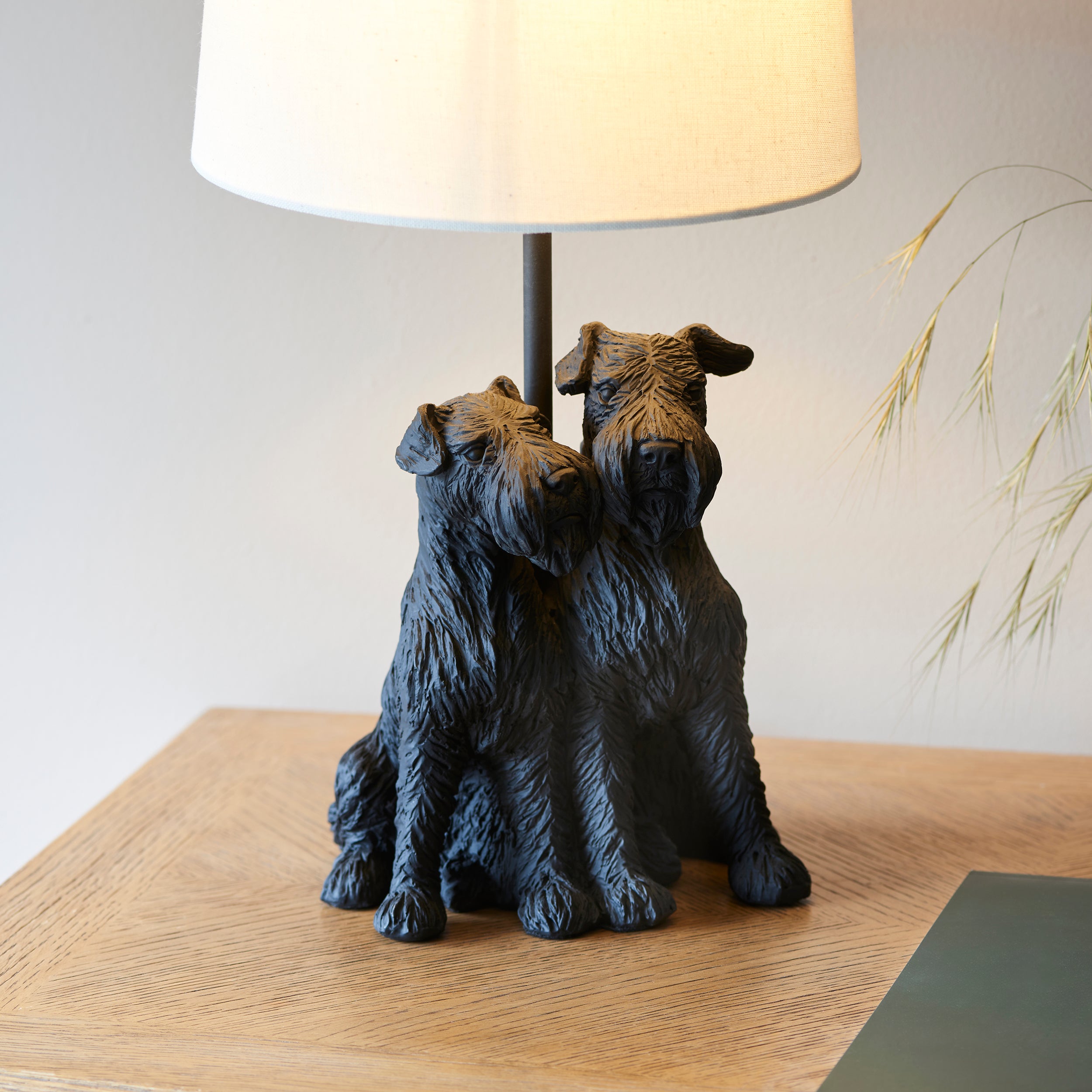 Westie Dog Duo Detailed Figurines Table Lamp