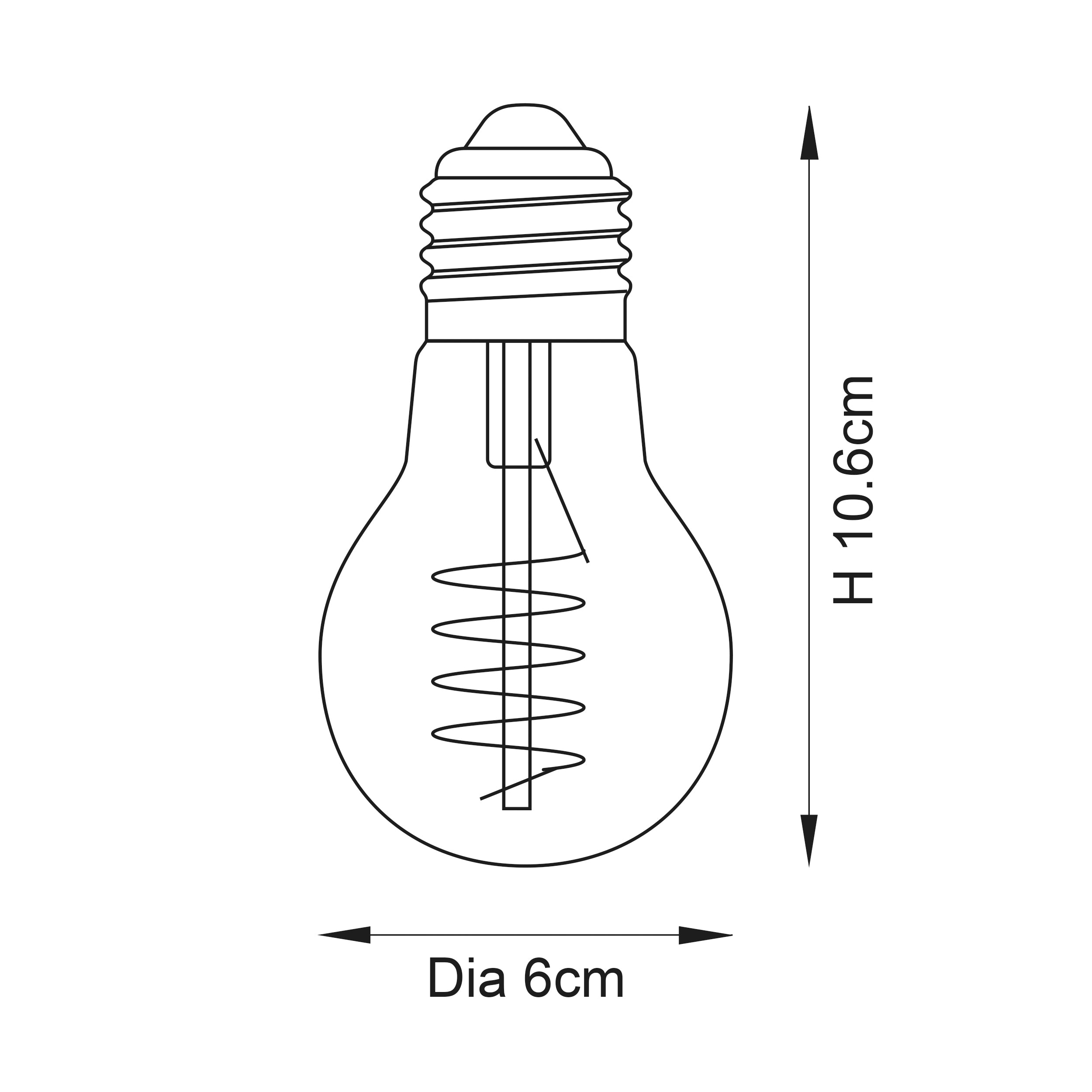 Spiral GLS E27 LED Filament Bulb Warm White 2200K