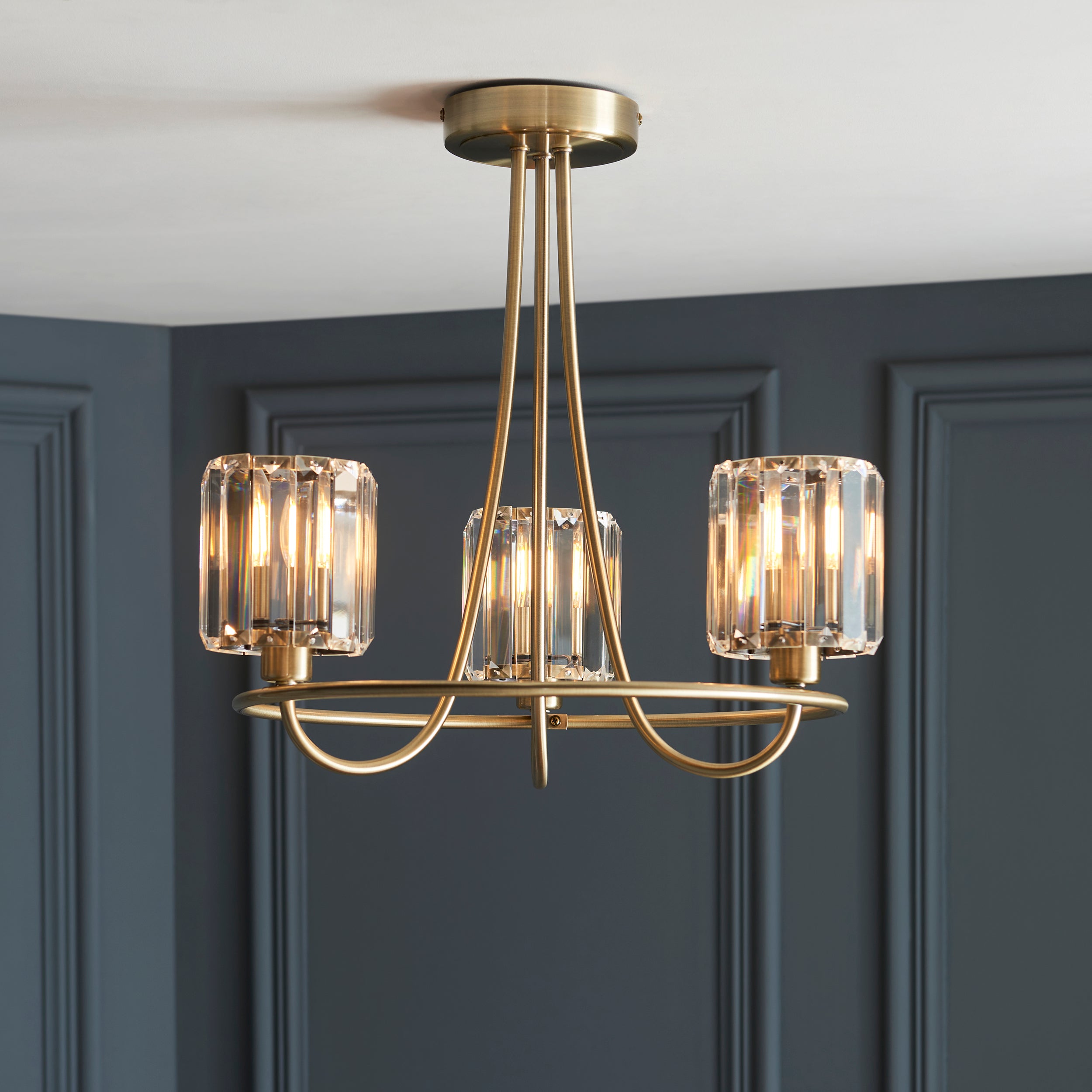 Berenice Sophisticated Antique Brass Ceiling Light