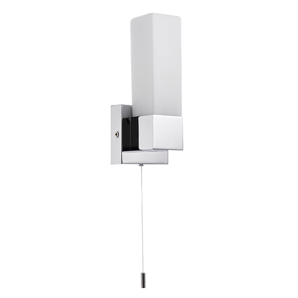 Square Bathroom Wall Light With Pull Cord