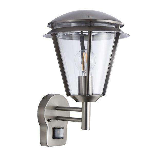 Armstrong Lighting:INOVA PIR 1LT WALL IP44 60W STAINLESS STEEL