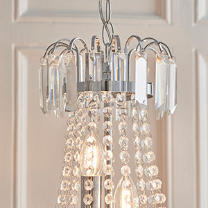 Amadis Luxuriant Polished Chrome Chandelier With Clear Glass Droplets