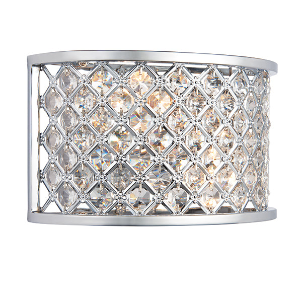 Hudson Crystal Wall Light. Chrome