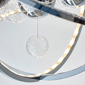 Muni Striking Contemporary LED Pendant in Chrome 480mm