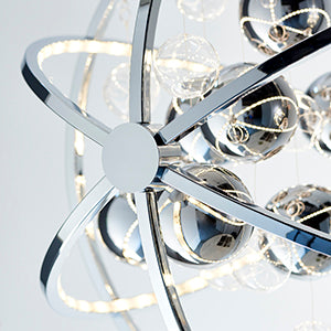 Muni Striking Contemporary LED Pendant in Chrome 480mm