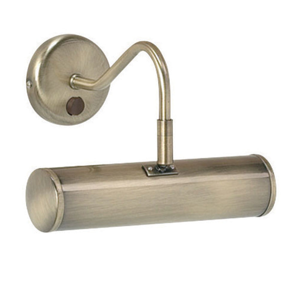 Turner Picture Light. Wall Mounted. Antique Brass. 230mm