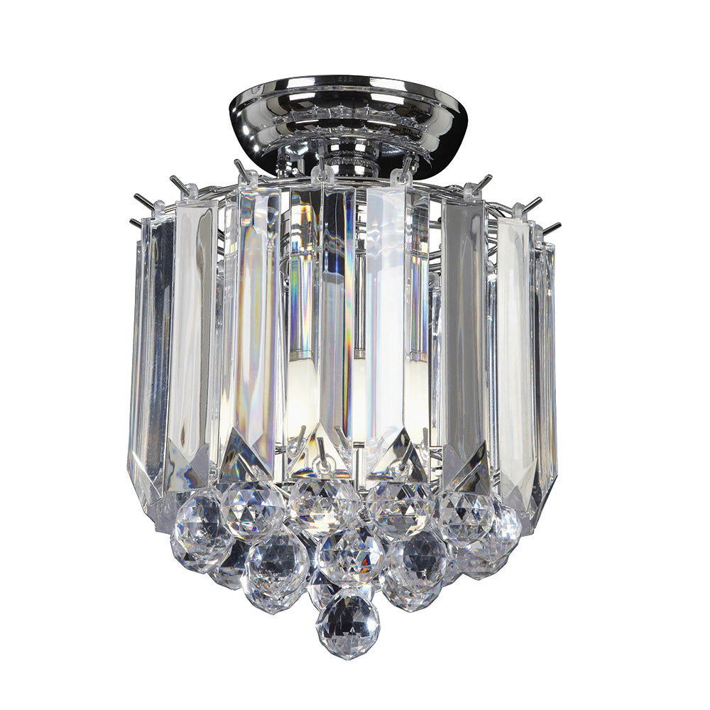 Fargo Chrome & Crystal Ceiling Light