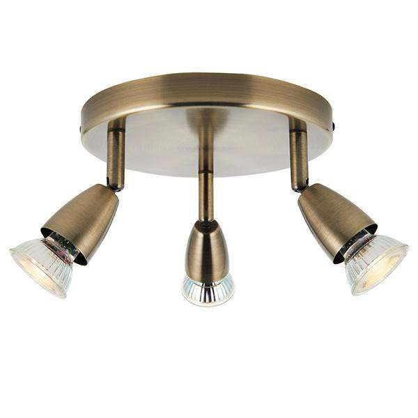 Armstrong Lighting:Bodiam 3 Light Round Antique Brass