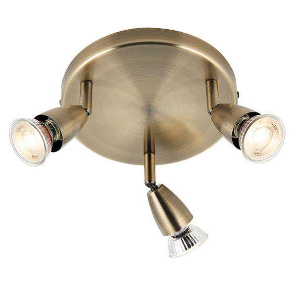 Armstrong Lighting:Bodiam 3 Light Round Antique Brass