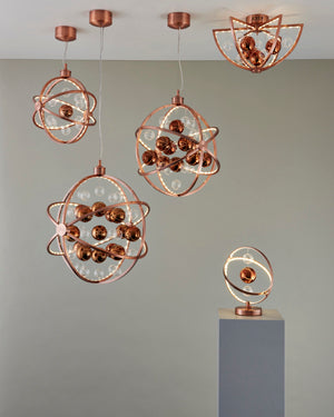 Muni Striking Contemporary LED Ceiling Light in Copper