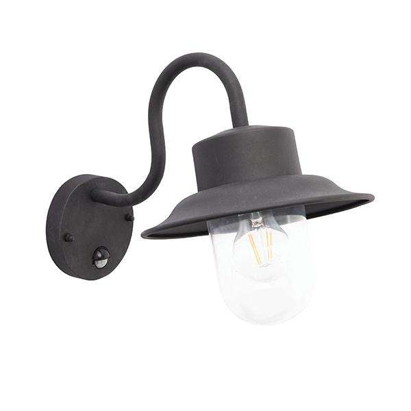 Armstrong Lighting:Chesham Fisherman Black Wall Light with Sensor