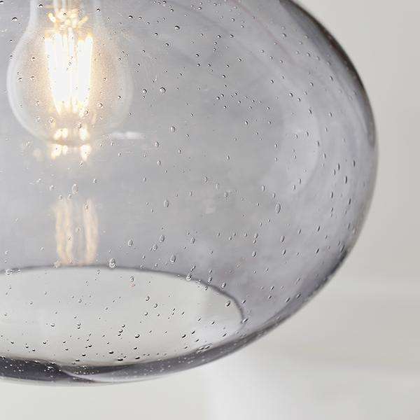 Armstrong Lighting:Dimitri Pendant Shade Grey Bubble Glass