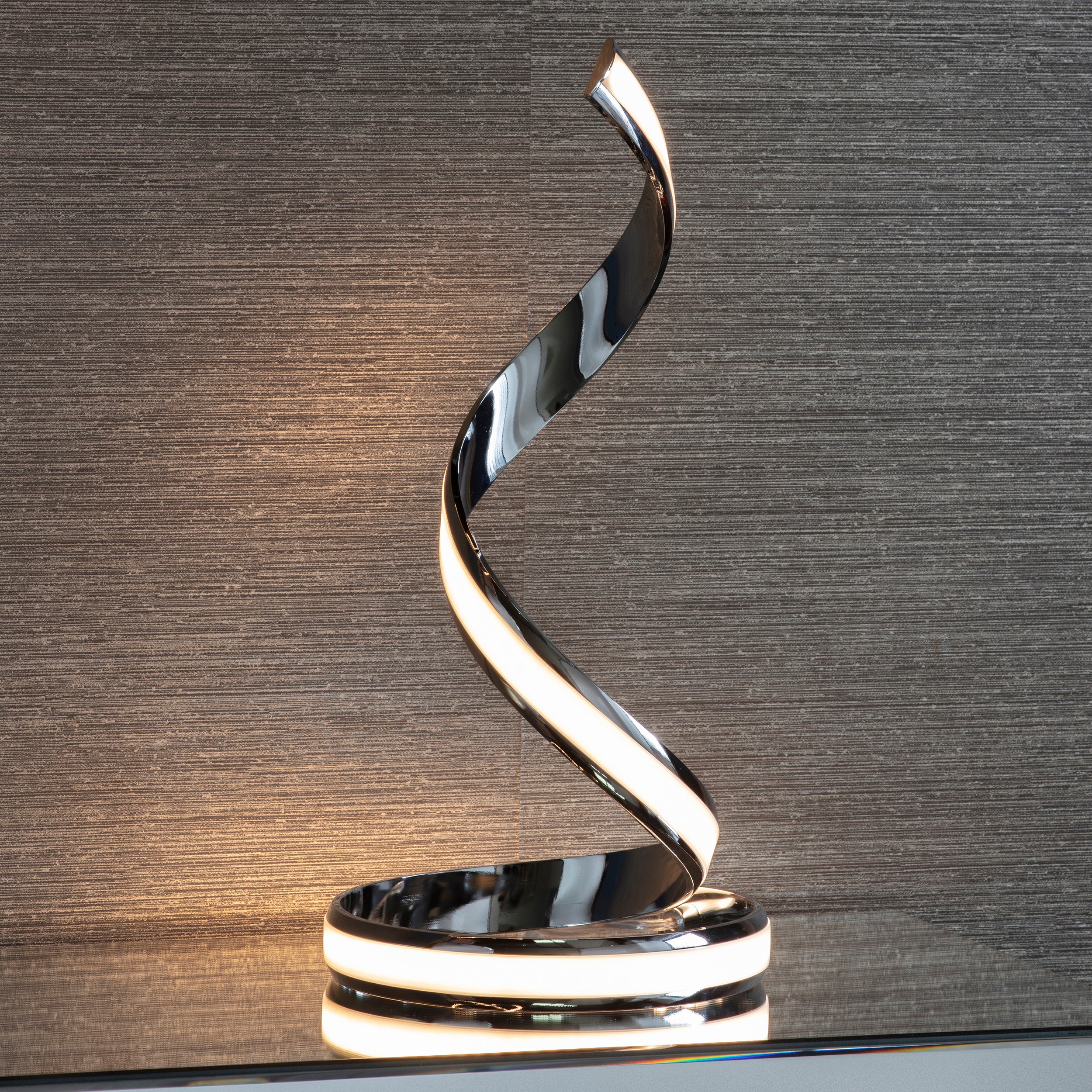 Aria Table Lamp. Chrome Plated. Integrated LED