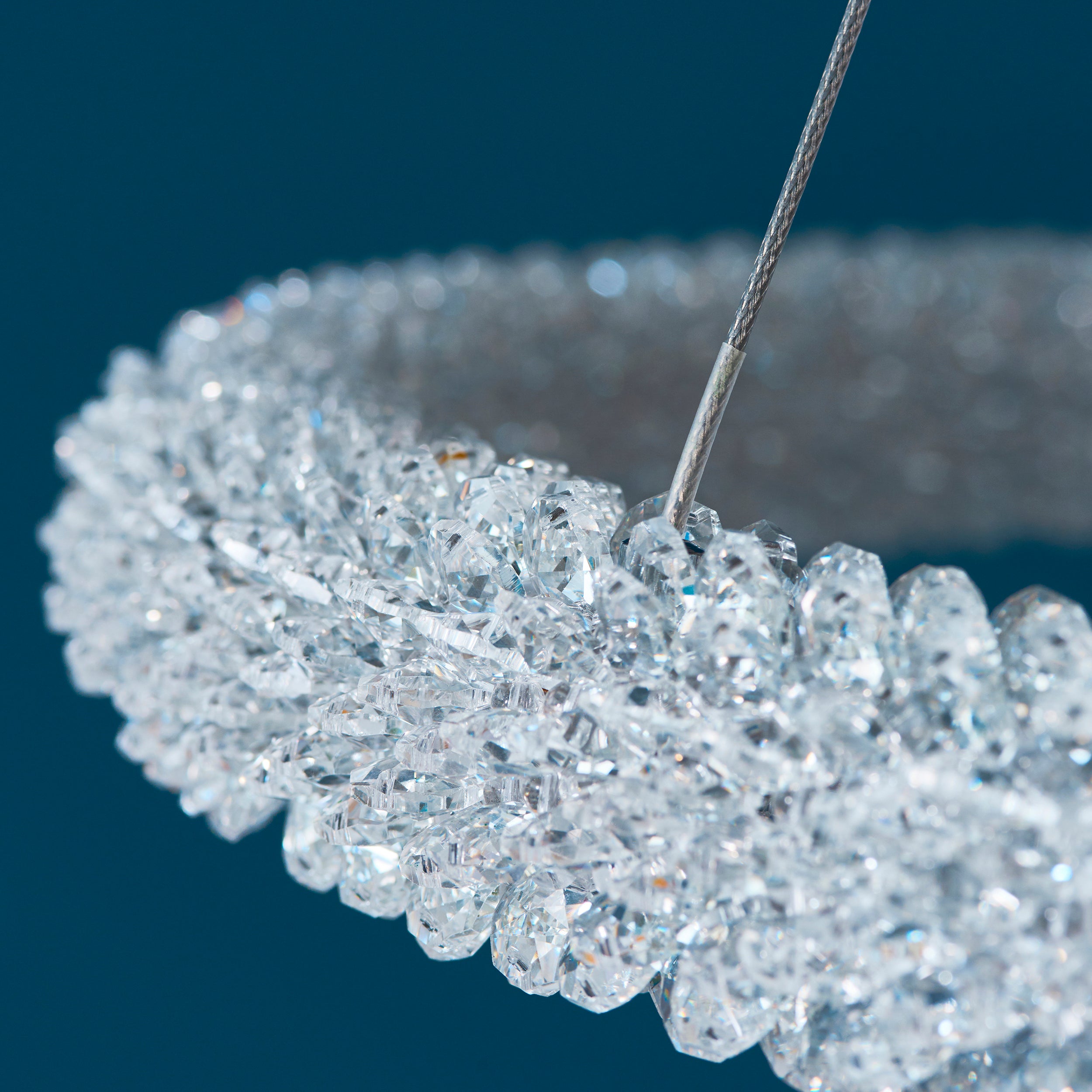 Neve Triple Hoop Clear Crystal LED Pendant Light