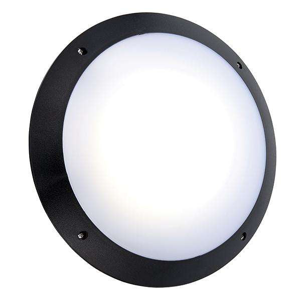 Armstrong Lighting:Seran LED Bulkhead. Microwave. Black Plain