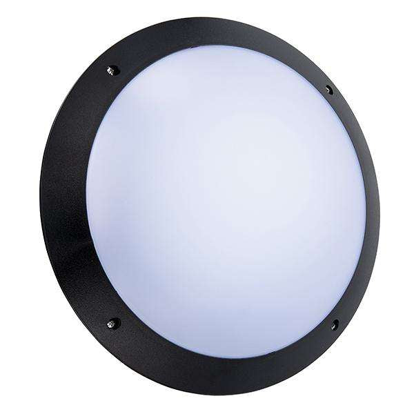 Armstrong Lighting:Seran LED Bulkhead. Microwave. Black Plain