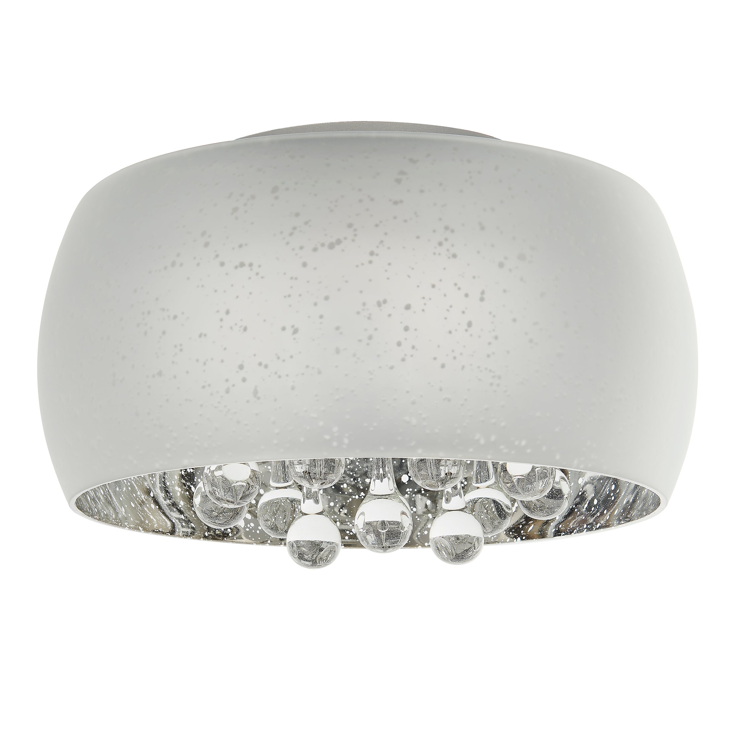 Eclipse Ceiling Light. Chrome Plate Glass & Clear Glass