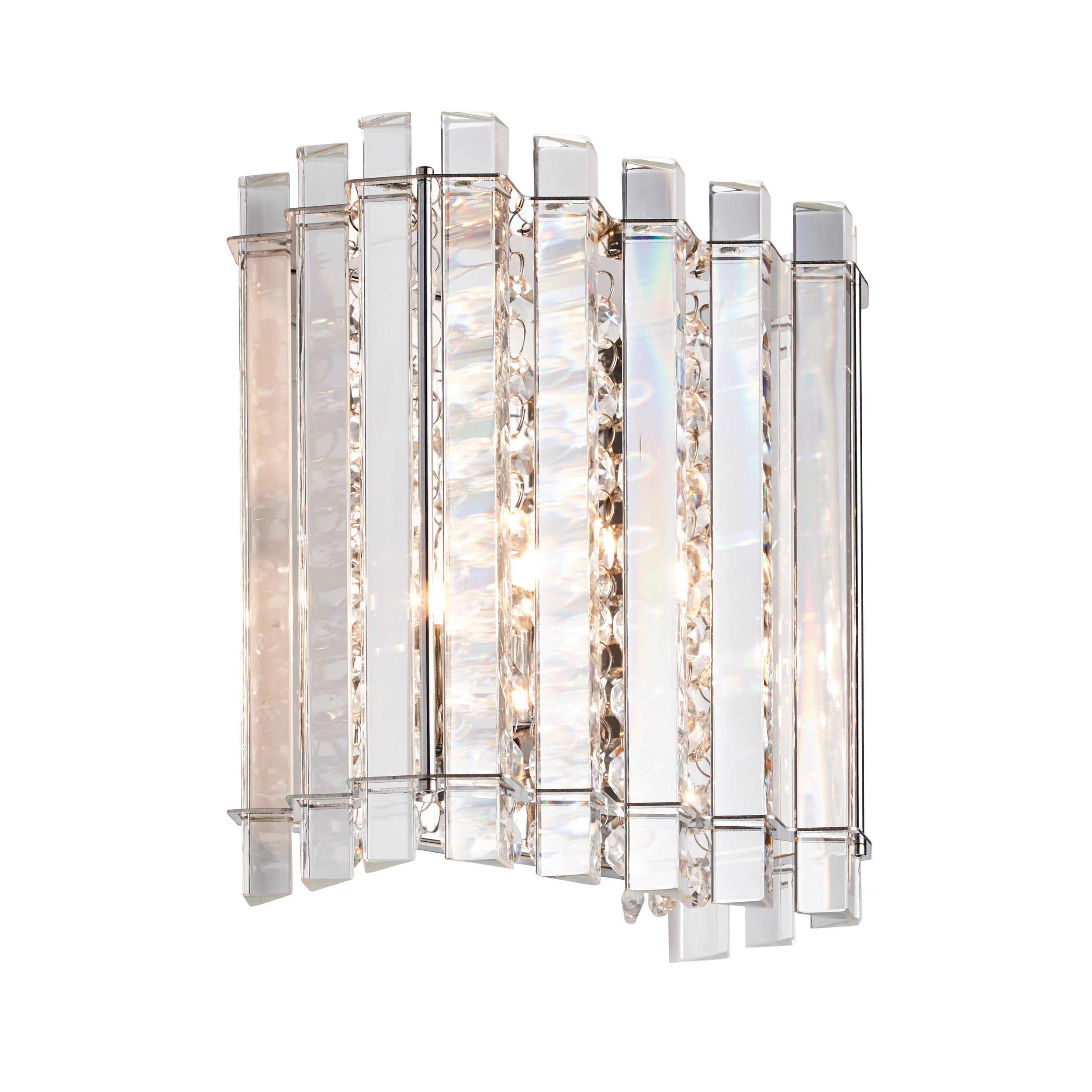 Hanna Wall Light. Clear Crystal & Chrome Plate