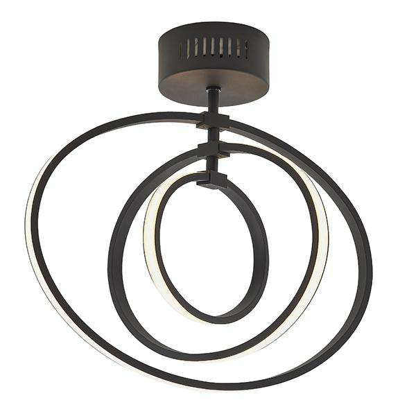 Armstrong Lighting:Avali Matt Black Semi Flush Ceiling Light