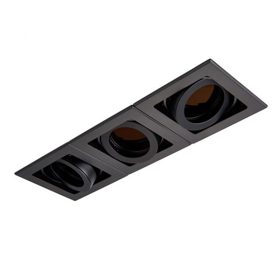 Xeno Triple GU10 Tilt Recessed Downlight. Matt Black