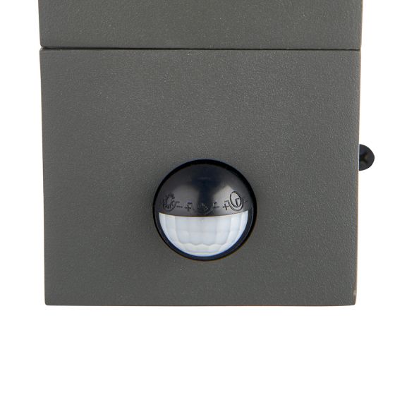 Lantern Wall Light Grey With Motion Sensor
