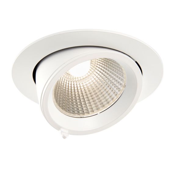 Axial Round 30W LED Recessed Matt White 3000K IP20 2800Lm