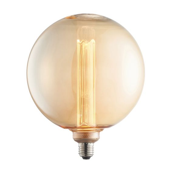 Vintage 2.8W LED Globe Bulb - Warm White, Amber Glass