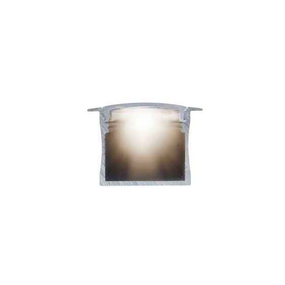 Rigel Recessed Wide - Extrusion  IP20  Polished Steel  Recessed Wide