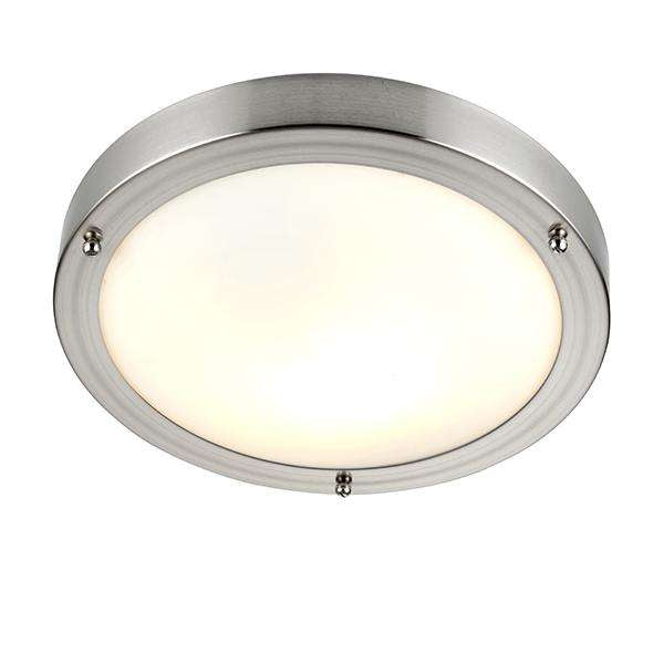 Armstrong Lighting:Portico Flush Ceiling Light. Satin Nickel