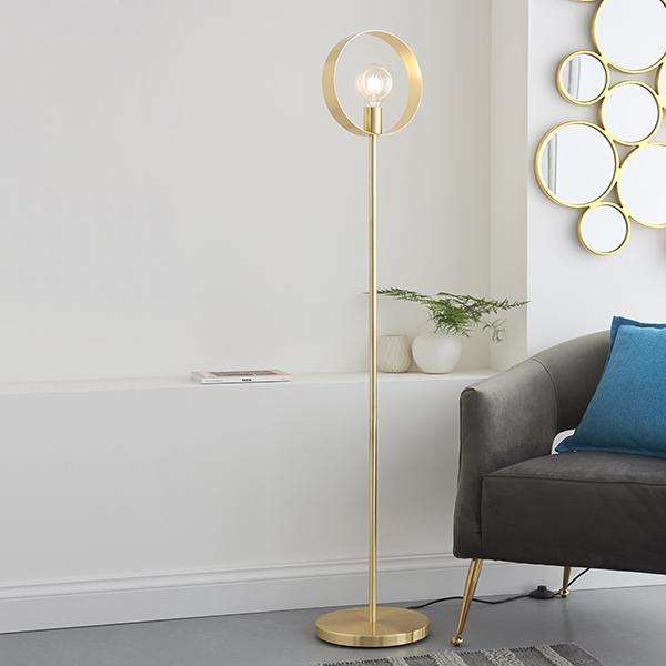 Armstrong Lighting:Hoop Brushed Brass Floor Lamp