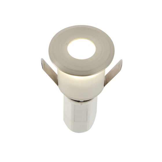 Hades Ground Light - IP67 Satin Nickel Cool White Non-Dimmable