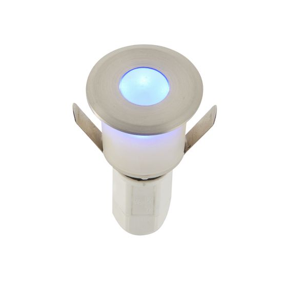 Hades Ground Light - IP67 Satin Nickel, Blue Non-Dimmable