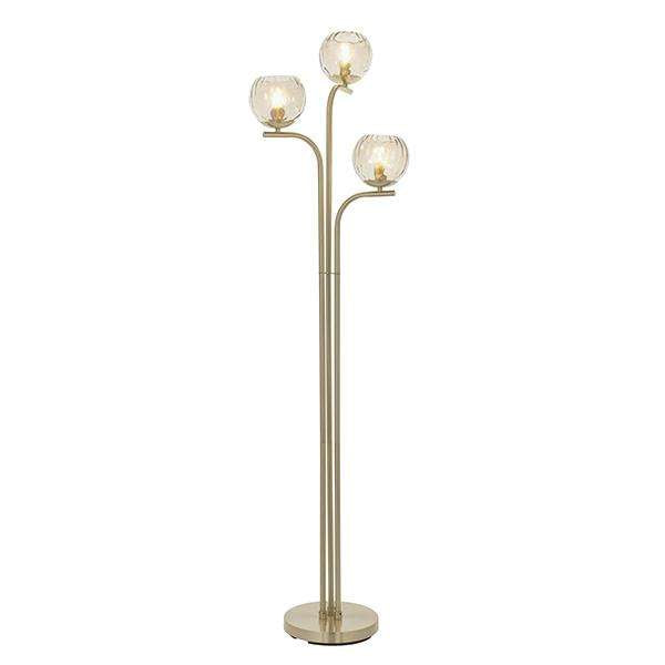 Armstrong Lighting:Dimple Brushed Brass 3 Light Floor Lamp