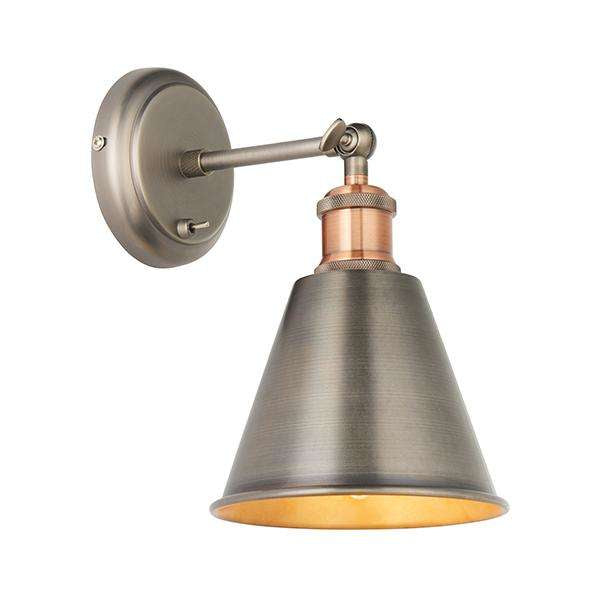 Armstrong Lighting:Hal Aged Pewter Wall Light - Shade