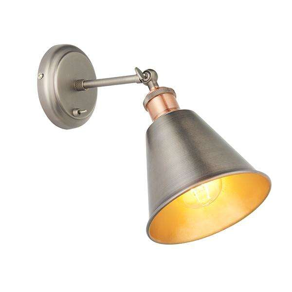 Armstrong Lighting:Hal Aged Pewter Wall Light - Shade