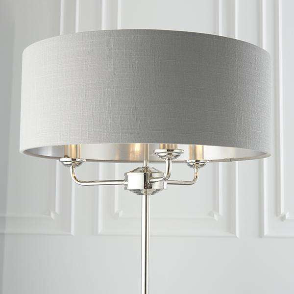Armstrong Lighting:Highclere Bright Nickel Base Floor Lamp