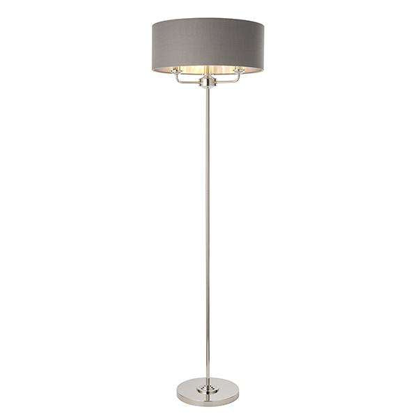Armstrong Lighting:Highclere Bright Nickel Base Floor Lamp