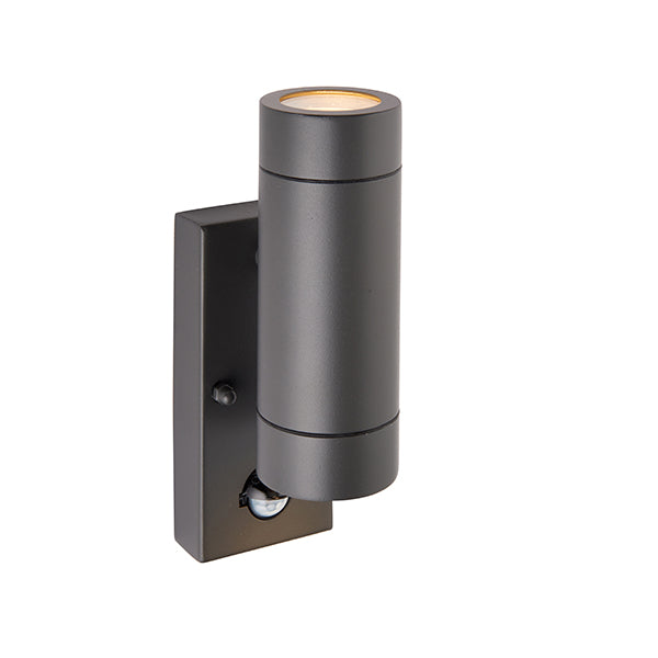 Palin Up & Down Wall Light With Motion Sensor. Anthracite Grey