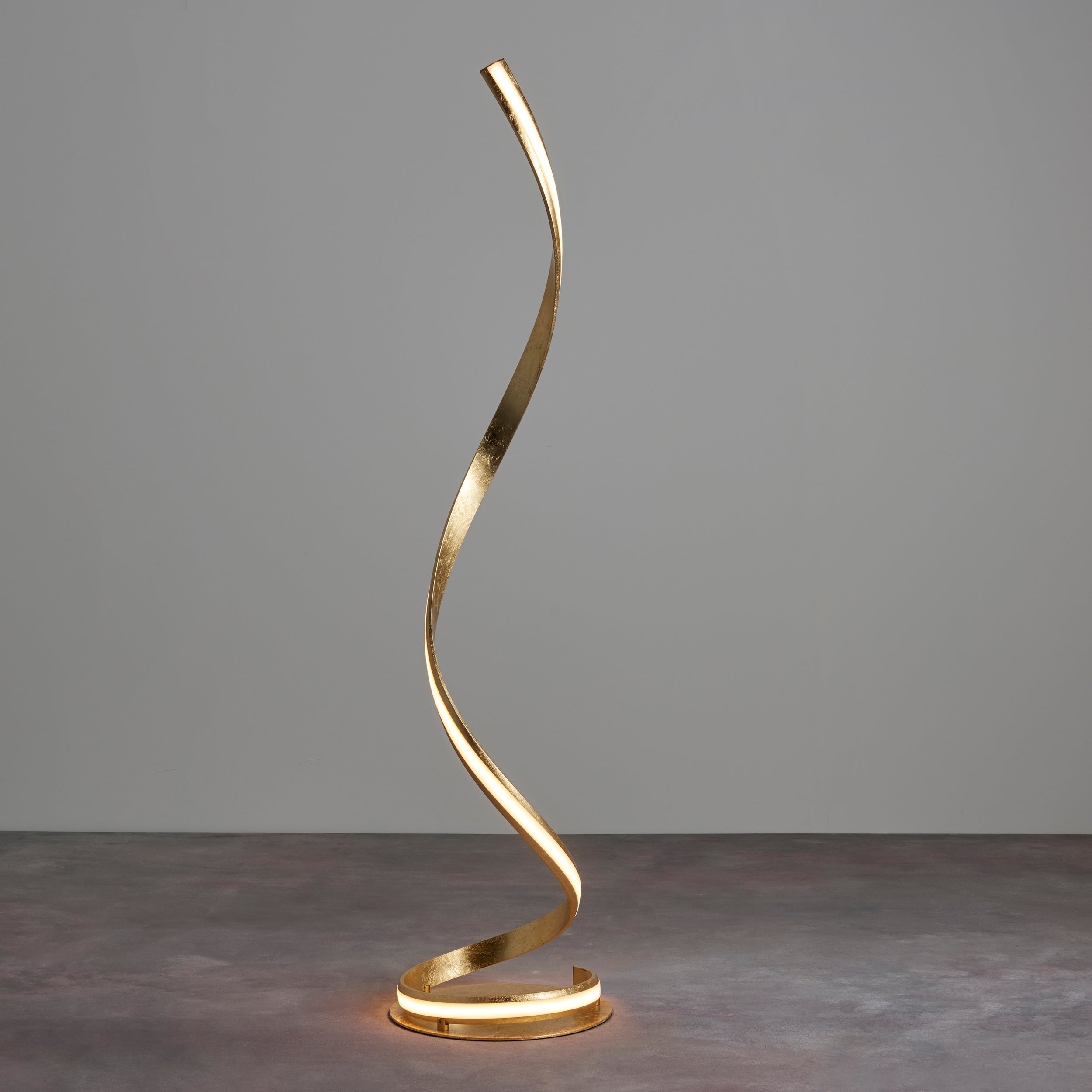 Aria Floor Lamp. Gold Leaf Finish & Integrated LED